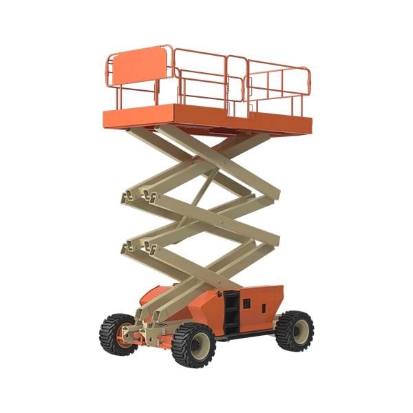 scissor lifts can extend as high as 40 feet or more, depending on the model